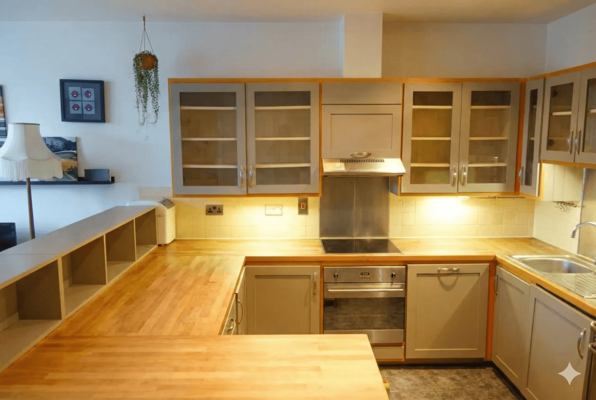 Staged dining room after