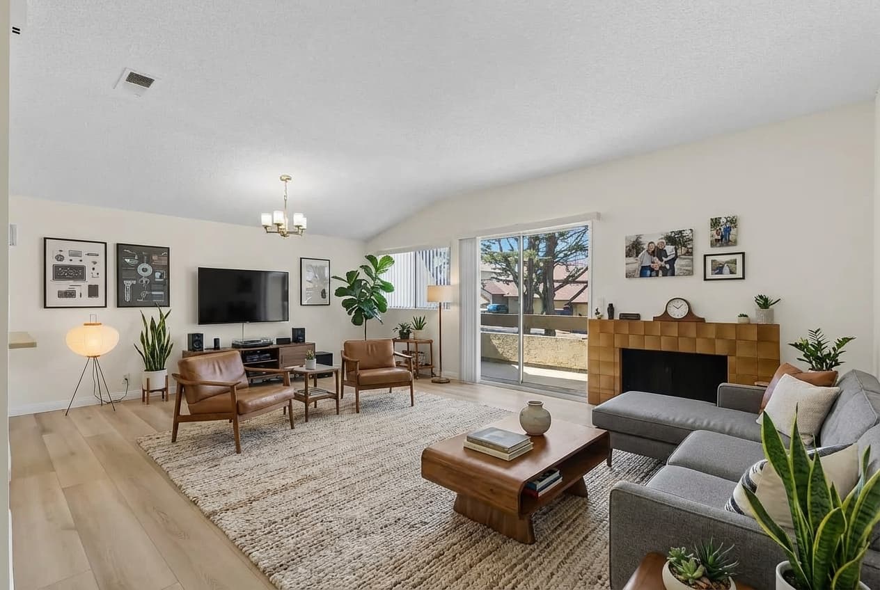 Virtually staged room